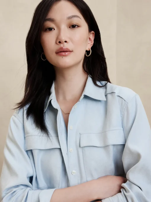 Vegan Suede Cropped Shirt
