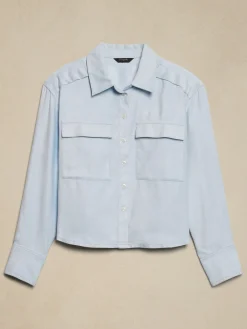 Vegan Suede Cropped Shirt