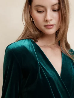 Velvet Faux Wrap Mini Dress