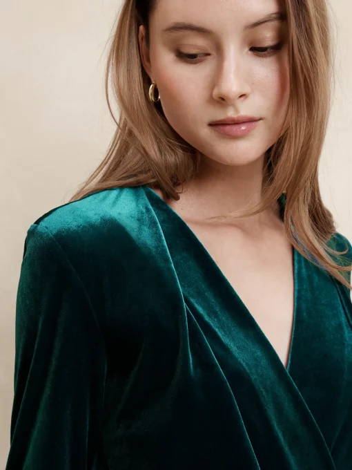 Velvet Faux Wrap Mini Dress