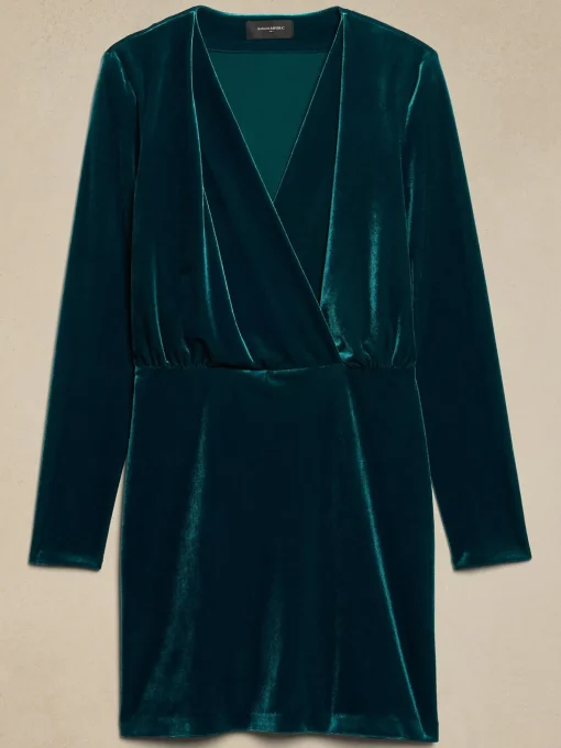 Velvet Faux Wrap Mini Dress
