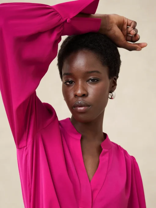 Volume-Sleeve Blouse