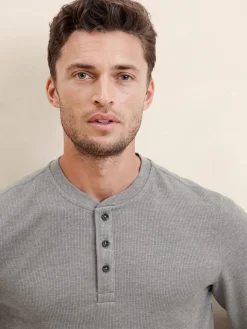 Waffle Knit Thermal Henley
