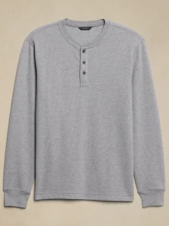 Waffle Knit Thermal Henley