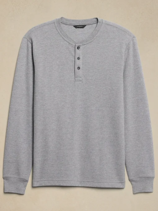 Waffle Knit Thermal Henley
