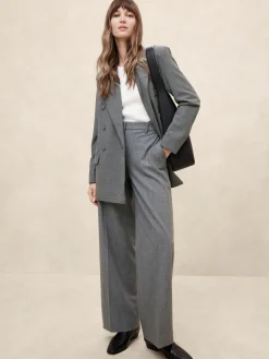 Wide-Leg Wool-Blend Pant