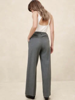 Wide-Leg Wool-Blend Pant