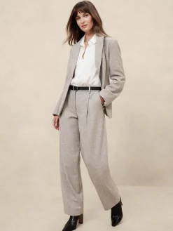 Wool-Blend Herringbone Blazer