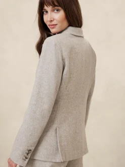 Wool-Blend Herringbone Blazer