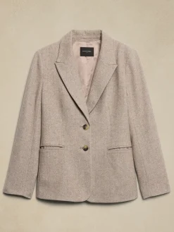 Wool-Blend Herringbone Blazer