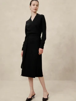 Wrap Midi Sweater Dress